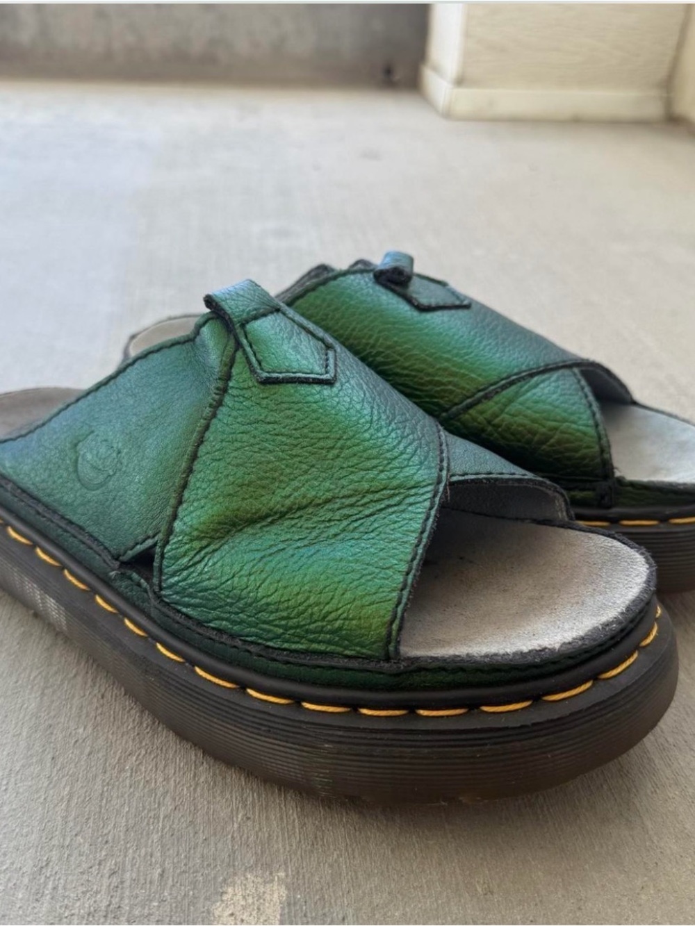 EUC Vintage Metallic Green Dr. Martens Sandals